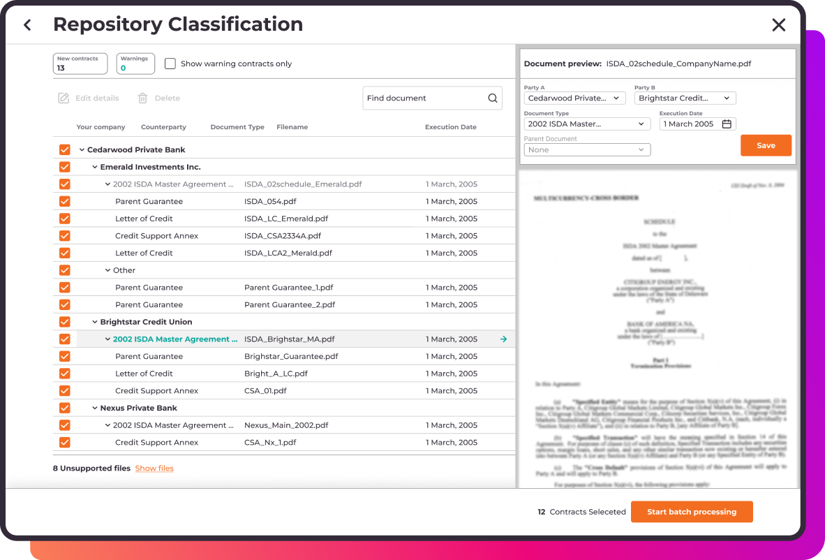 Agreements IDP Screenshot